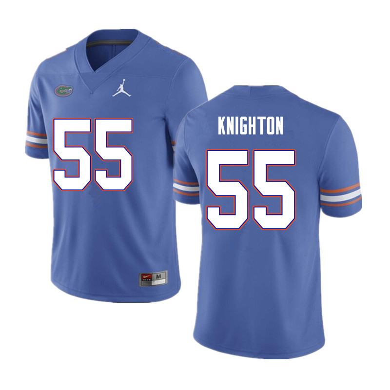 Men #55 Hayden Knighton Florida Gators College Football Jerseys Sale-Blue - Click Image to Close